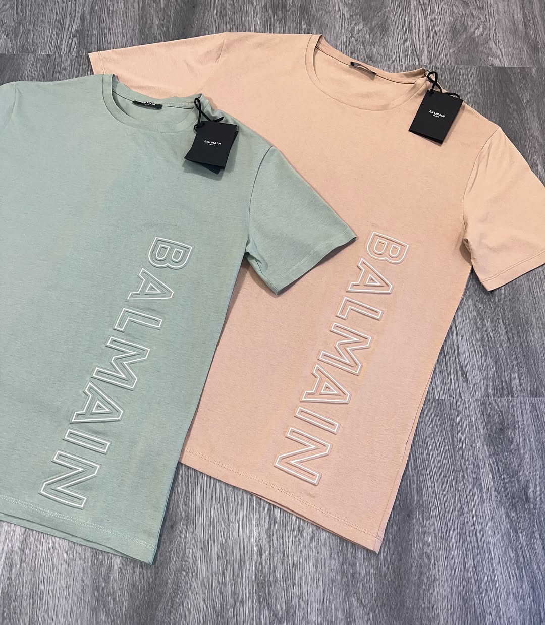 Balmain Logo-Embossed Cotton T-shirt Sand