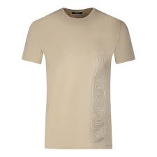 Balmain Logo-Embossed Cotton T-shirt Sand