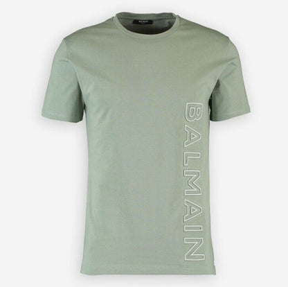 Balmain Logo-Embossed Cotton T-shirt Mint Green